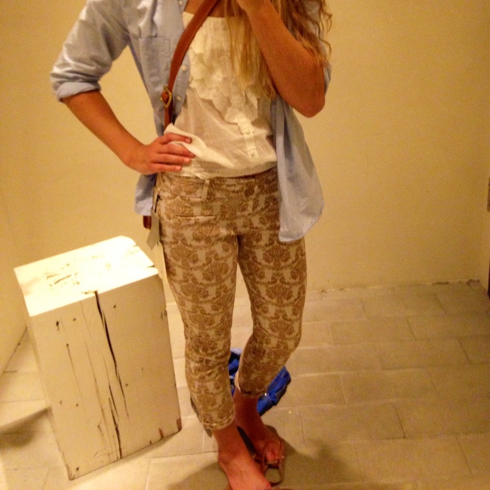Anthropologie Jacquard Charlie Ankle Pants - Picture 5 of 5